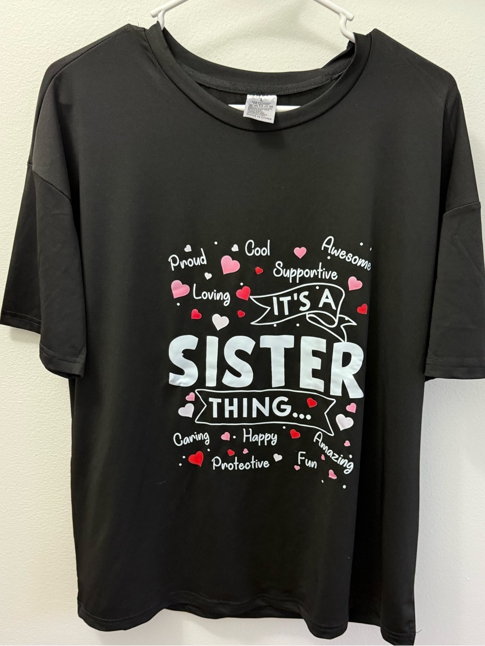 It's a Sister Thing Black Graphic Tee size large
